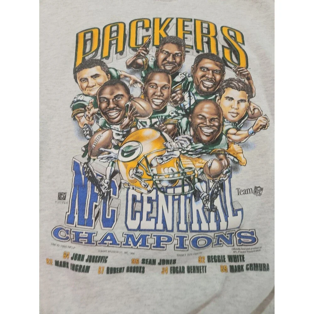 Vtg 1995 Green Bay Packers Sweatshirt XL Fruit of the Loom NFC Caricature 90s